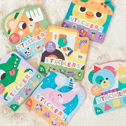 Janod - 50 Adesivos Grandes para Crianças 18 meses - Formato 7x8cm - Adesivos, Janod - Pacote com 100 adesivos - Adesivos de Bolso Formato 5x5cm - Dinos, Janod - Pacote com 300 adesivos - Adesivos de Bolso Formato 3x3cm - Geométricos