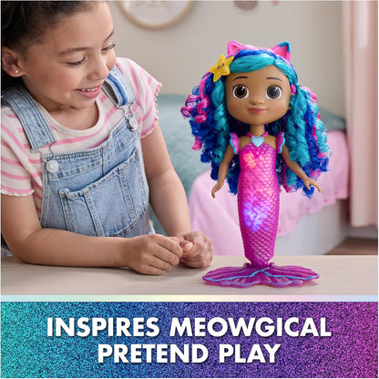 Gabby's Dollhouse: Filme, Sereia Gabby Canta e Brilha, Boneca Sereia à Prova d'Água com Luzes e Sons, Brinquedo Infantil para Meninas e Meninos a partir de 3 Anos