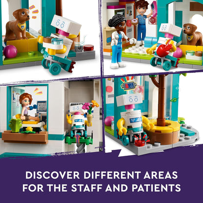 LEGO Friends Heartlake City Hospital Set con helicóptero de juguete para niñas, niños y niños a partir de 7 años, personajes de minimuñecas que incluyen Otoño, juguetes de construcción para juegos de rol de médico, idea de regalo 42621