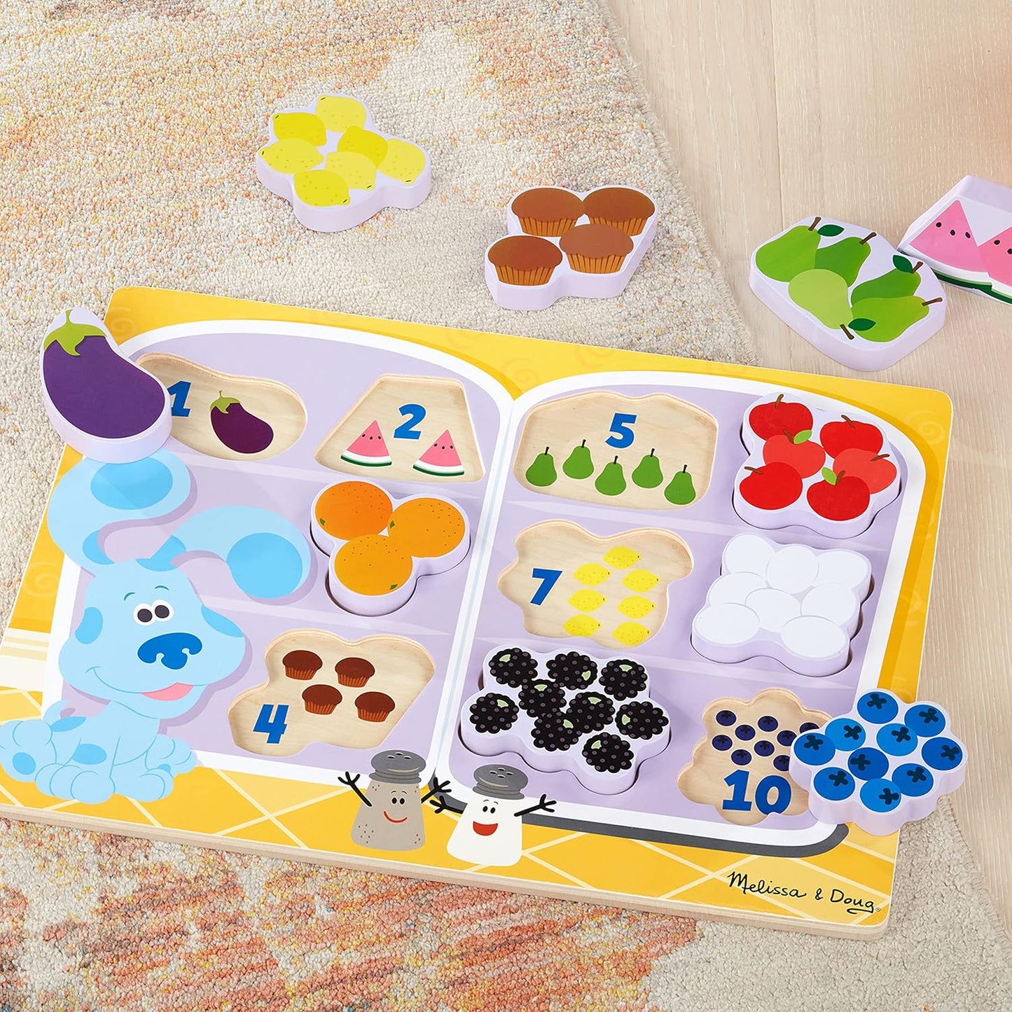 Melissa & Doug As pistas de Blue e você! Quebra-cabeça robusto de madeira - alfabeto