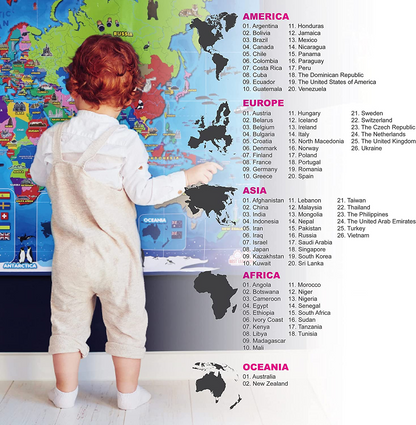 BEST LEARNING Mapa Interativo i-Poster Meu Mundo - Brinquedo Falante Educativo para Crianças de 5 a 12 Anos | Jogo de aprendizagem de geografia perfeito como presente para crianças de 8 a 12 anos