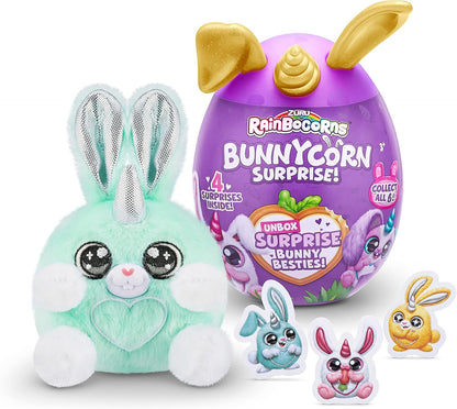 Rainbocorns Bunnycorn Surprise, pacote com 2, 4 surpresas dentro, bichinhos de pelúcia colecionáveis (pacote com 2)