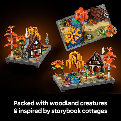LEGO Icons Jardim de Outono - Conjunto de Construção em Miniatura para Adultos - Kit de Modelo para Exibição com Casa, 4 Árvores, Figuras de Animais e Flores - Decoração de Quarto DIY - Ideia de Presente - 11372