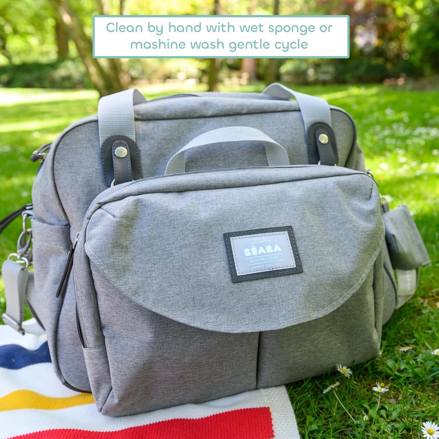 BÉABA - Genève II - Bolsa para Troca de Fraldas - Bolsa para Fraldas para Bebês e Recém-nascidos - Grande capacidade - Trocador - Bolsa isotérmica para lancheira - Sistema de fixação para carrinho