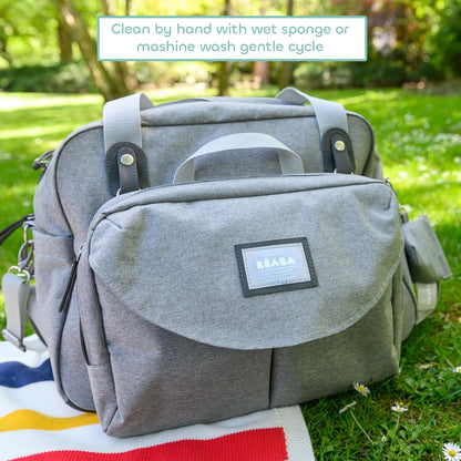 BÉABA - Genève II - Bolsa para Troca de Fraldas - Bolsa para Fraldas para Bebês e Recém-nascidos - Grande capacidade - Trocador - Bolsa isotérmica para lancheira - Sistema de fixação para carrinho