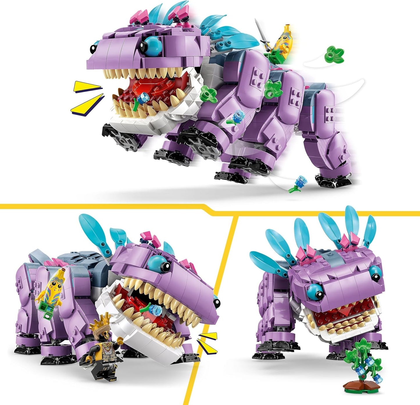LEGO Brinquedo Fortnite Klombo - Figura de dinossauro para brincar e exibir com minifiguras Oro e Island Peely - Presente para meninos, meninas e fãs de jogos a partir de 10 anos - 77077
