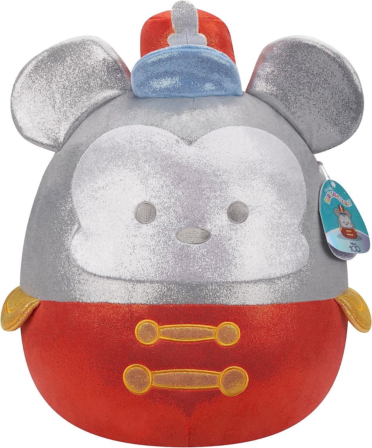 Squishmallows SQDI00221 Disney100 Bandleader Mickey Mouse de 14 pulgadas, peluche grande ultrasuave oficial de Jazwares, negro