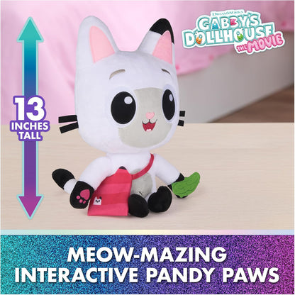 Gabby's Dollhouse: O Filme, Incrível Brinquedo de Pelúcia Interativo Pandy Paws com 3 Acessórios e Bolsa Removível, Brinquedo Infantil para Meninas e Meninos a partir de 3 Anos