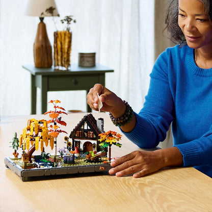 LEGO Icons Jardim de Outono - Conjunto de Construção em Miniatura para Adultos - Kit de Modelo para Exibição com Casa, 4 Árvores, Figuras de Animais e Flores - Decoração de Quarto DIY - Ideia de Presente - 11372