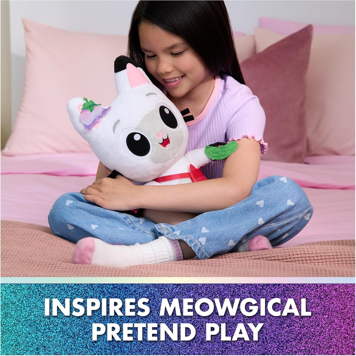 Gabby's Dollhouse: O Filme, Incrível Brinquedo de Pelúcia Interativo Pandy Paws com 3 Acessórios e Bolsa Removível, Brinquedo Infantil para Meninas e Meninos a partir de 3 Anos