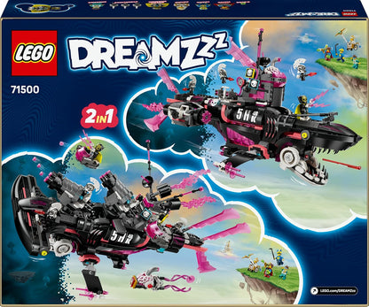 LEGO DREAMZzz 2 em 1 Nightmare Shark Submarino - Conjunto Modular com 2 Opções de Construção, 2 Aviões Destacáveis e 5 Minifiguras, incluindo Mateo e Astrid - Presente Criativo para Meninos e Meninas a partir de 9 Anos - 71500