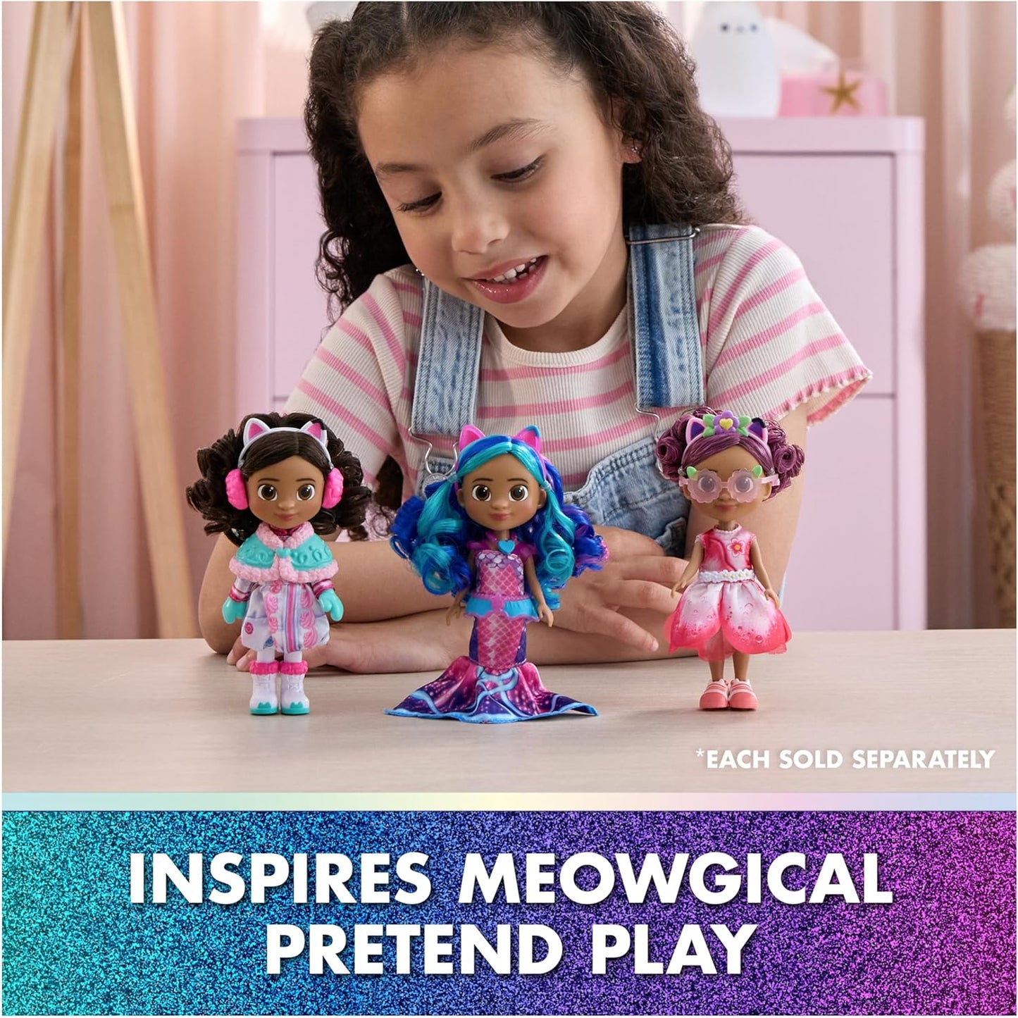 Gabby's Dollhouse: Boneca Gabby, a Sereia Fantástica, do filme, com roupas e acessórios temáticos de sereia. Brinquedo infantil para meninas e meninos a partir de 3 anos.