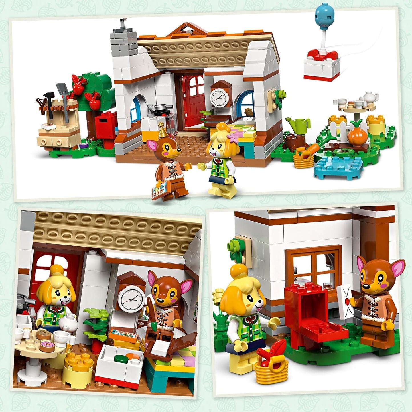 LEGO Animal Crossing Isabelle’s House Visit, brinquedo de construção criativo para crianças, meninas e meninos com mais de 6 anos, inclui 2 minifiguras da série de videogame, incluindo fauna, ideia de presente de aniversário 77049