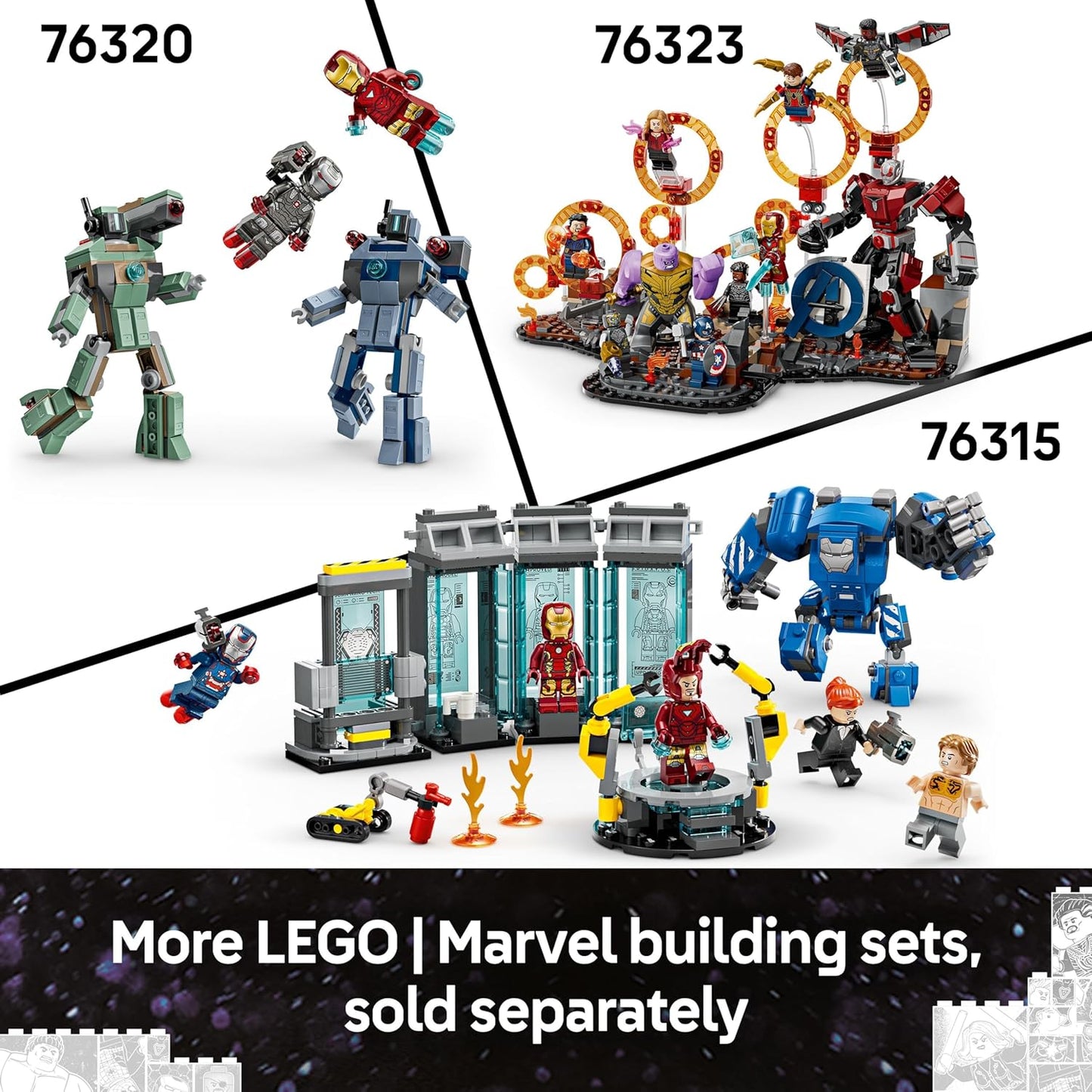 LEGO ǀ Marvel Vingadores: Ultimato Thor vs. Chitauri - Brinquedo de Construção com um Robô, Figura de Gorila e 7 Minifiguras, incluindo Thor, Rocket e Patriota de Ferro - Presente de Super-Herói para Meninos a partir de 8 Anos - 76322