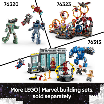 LEGO ǀ Marvel Vingadores: Ultimato Thor vs. Chitauri - Brinquedo de Construção com um Robô, Figura de Gorila e 7 Minifiguras, incluindo Thor, Rocket e Patriota de Ferro - Presente de Super-Herói para Meninos a partir de 8 Anos - 76322