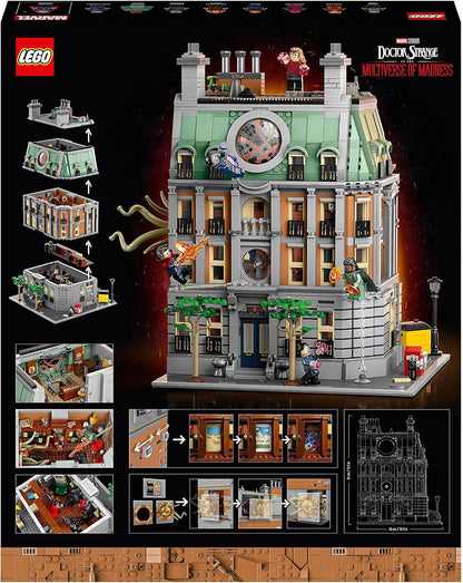 LEGO 76218 Marvel Sanctum Sanctorum, conjunto de construção modular de 3 andares, kit de modelo para adultos construirem, com minifiguras de Doutor Estranho e Homem de Ferro, colecionável Avengers Infinity Saga