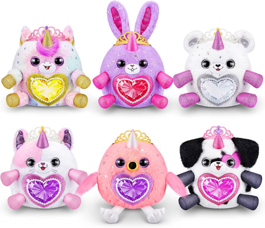 Rainbocorns Fairycorn Princess Série 6 Ruby the Unicorn - Pelúcia colecionável - Surpresas mágicas da princesa fada, animal de pelúcia de pelúcia, adesivos