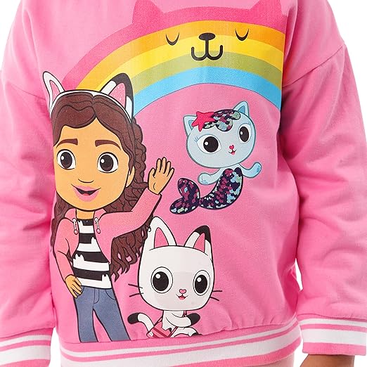 DREAMWORKS GABBY'S DOLLHOUSE Conjunto de moletom e leggings para meninas | Conjunto coordenado Pandy Paws e Mercat | Roupas e conjuntos para meninas | Idades de 3 a 10 anos | Produto oficial da Gabby