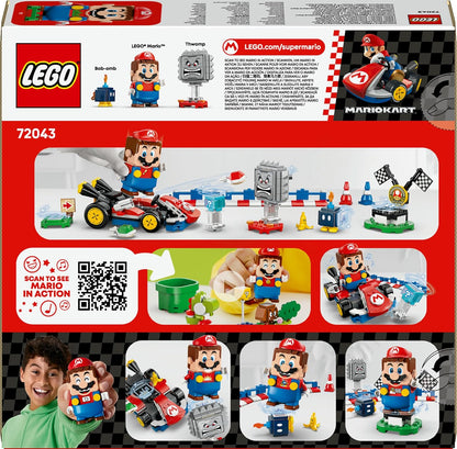 LEGO Mario Kart – Mario Interativo e Kart Padrão - Pista de Corrida de Brinquedo com um Carro, 3 Figuras, um Pódio e Barreiras - Presente para Jogadores a partir de 7 Anos - 72043