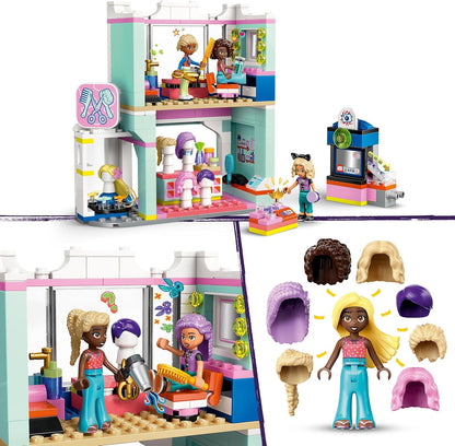LEGO Friends Hair Salon and Accessories Shop Toy, Hairdresser Role-Play Set for 7 Plus Year Old Girls, with 3 Mini Doll Characters for Pretend Play, Birthday Gift