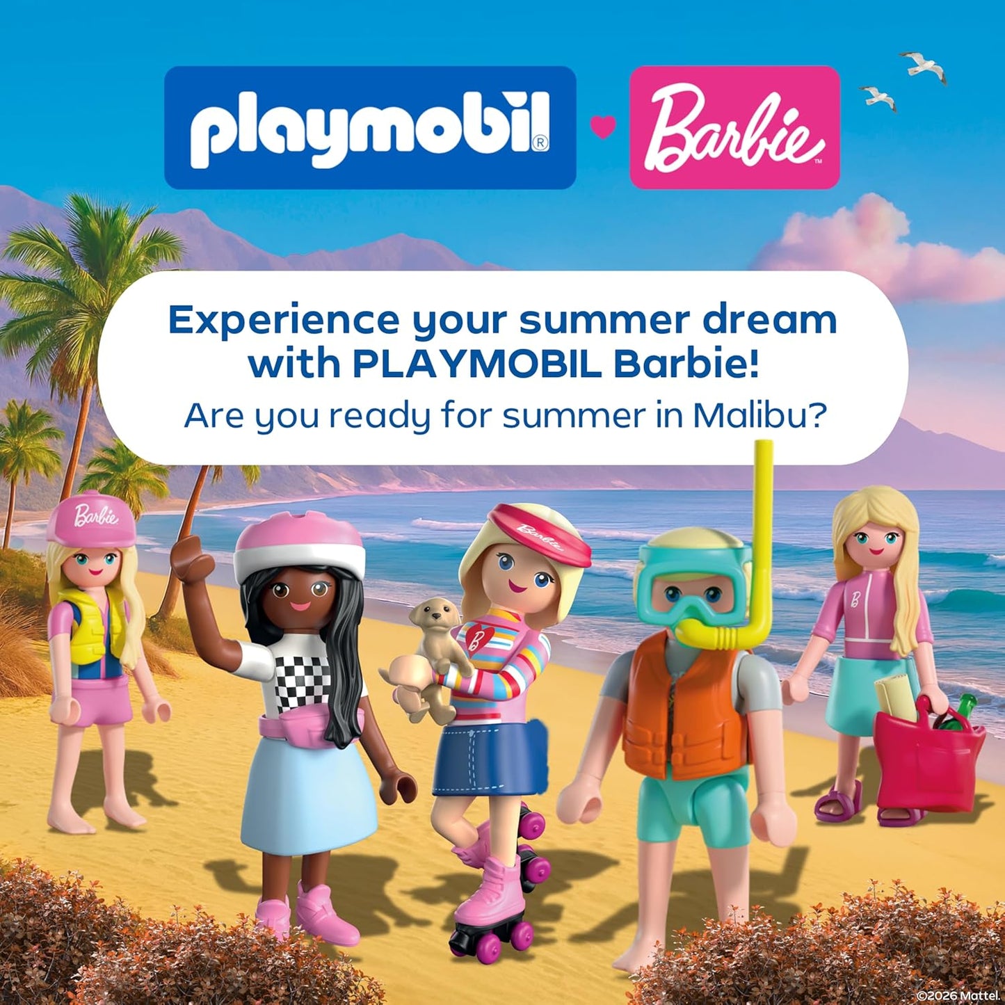 Playmobil | Barbie | Parque Aquático | Aventura de Verão com Barbie, Nikki e Daisy | Grande parque aquático com água de verdade, escorregadores e piscina | Sonhos de verão em Malibu para crianças a partir de 4 anos | 72120