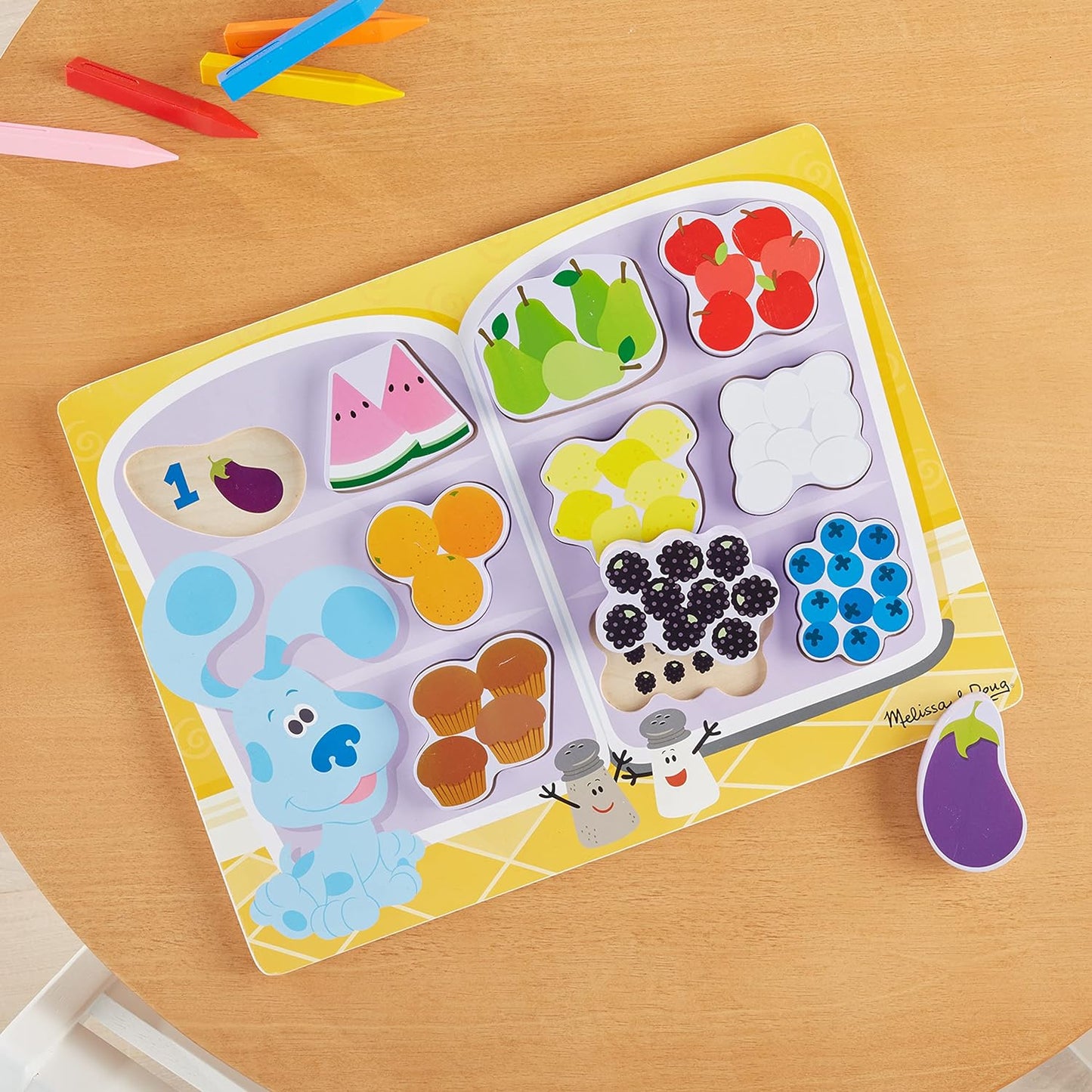 Melissa & Doug As pistas de Blue e você! Quebra-cabeça robusto de madeira - alfabeto