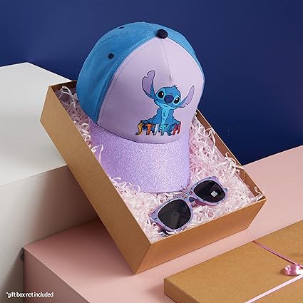 Disney Girls Óculos de sol e boné de beisebol, chapéu de sol ajustável 100% UV Óculos de sol - Presentes para meninas