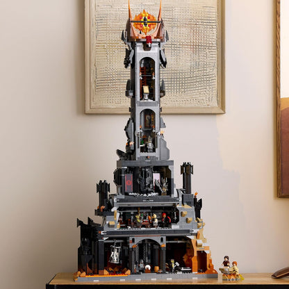 LEGO Ícones O Senhor dos Anéis: modelo Barad-dûr, conjunto de construção de recordações de filmes para adultos, ideia de presente para homens e mulheres, inclui minifiguras de Sauron, Gothmog, Orc, Frodo, Sam e Gollum