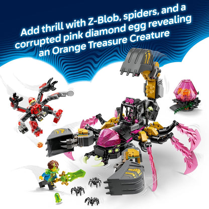 LEGO DREAMZzz 2 em 1 Escavadeira Escorpião Pesadelo - Transforma-se em uma figura de Vespa - Inclui 3 minifiguras e uma criatura colecionável laranja do tesouro - Presente para meninos a partir de 7 anos - 71513