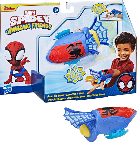 SPIDEY AND HIS AMAZING FRIENDS Marvel Spidey Web Slinger, brinquedo montado no pulso, teia de tecido que se estende e retrai, crianças a partir de 3 anos