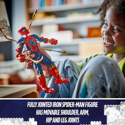LEGO  Figura de construção do Homem-Aranha de Ferro da Marvel, brinquedo de ação de super-herói para crianças, meninos e meninas de mais de 8 anos que amam brinquedos de dramatização, com armadura, modelo edificável, ideia de presente dos Vingadores 76298