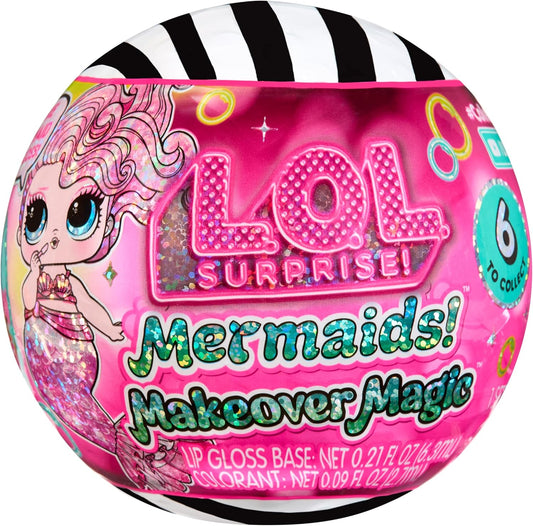 L.O.L. Surprise! Mermaids Makeover Magic Tots – Gloss labial "faça você mesmo" para usar (você e sua boneca), misture e crie maquiagem, diversão com água, 6 bonecas para colecionar – para crianças a partir de 4 anos.