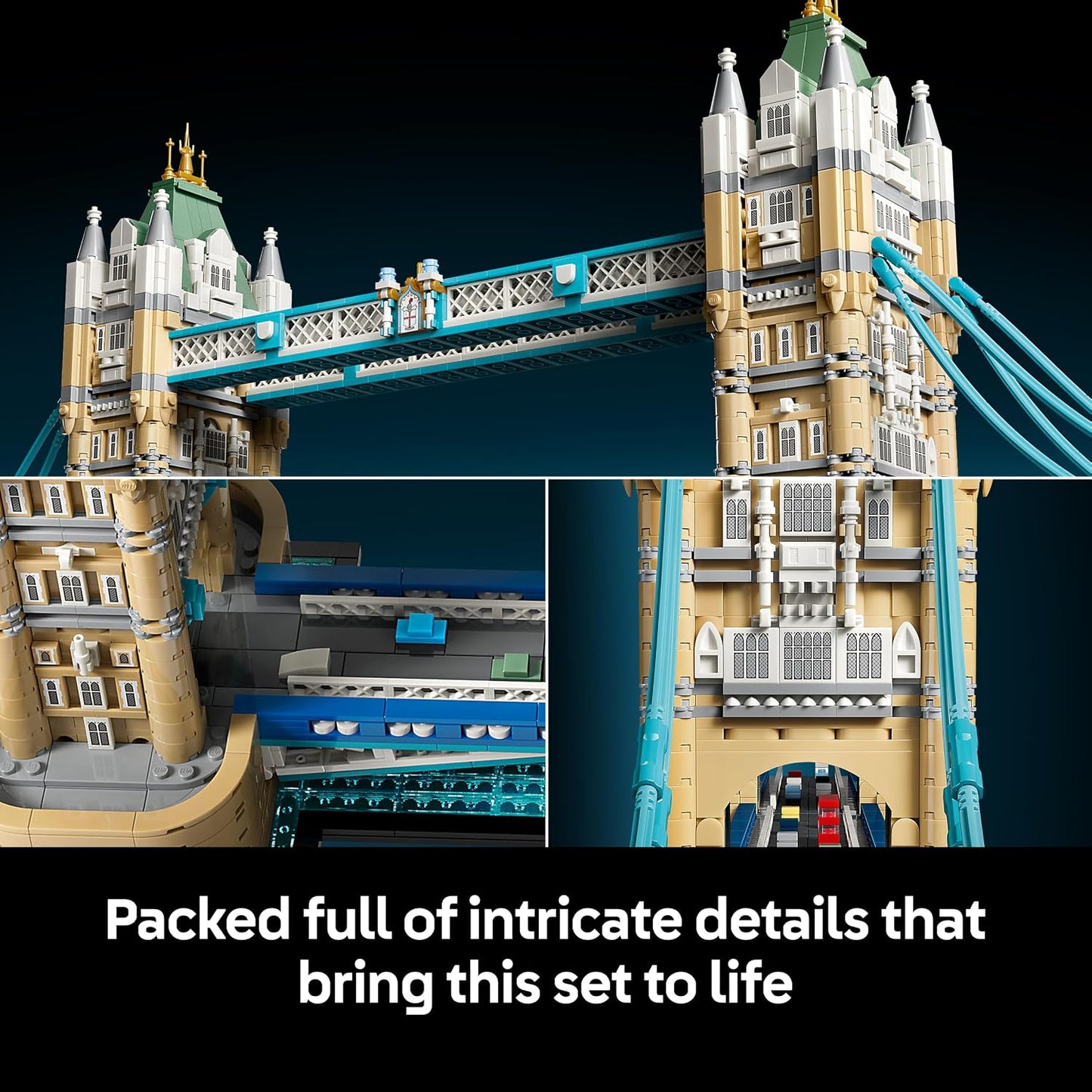 LEGO Architecture Tower Bridge – Kit de Modelo em Miniatura para Montar (Adultos) – Conjunto de Decoração 3D para Prateleira com Ponte Elevadiça, Base do Rio Tâmisa e Ônibus de Londres – Ideia de Presente Colecionável – 21067