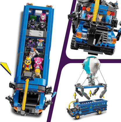 LEGO Conjunto de ônibus de batalha Fortnite, veículo de videogame colecionável para meninos e meninas, com minifiguras de 9 personagens, presente para jogadores e fãs com 10 anos ou mais