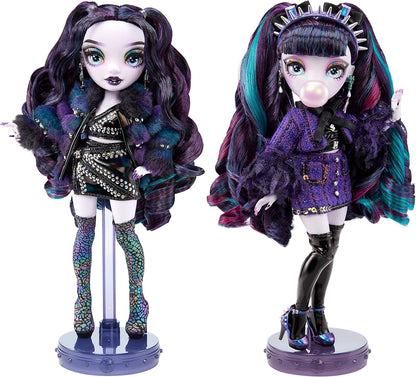 Rainbow High Special Edition Twins - NAOMI & VERONICA STORM 2-Pack - Boneca fashion inclui roupa de grife roxa e preta com acessórios - Adequado para crianças de 6 a 12 anos