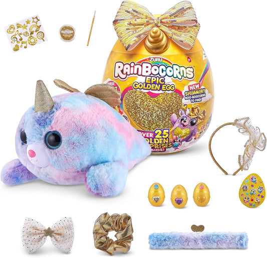 Rainbocorns 9244B Epic Golden Egg, Selo Surpresa Pelúcia Colecionável, Multicolorido