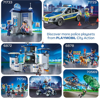 Playmobil Helicóptero de Polícia City Action, com policial, rotores giratórios e função de disparo, diversão sem fim, brinquedo para crianças a partir de 4 anos, 72080