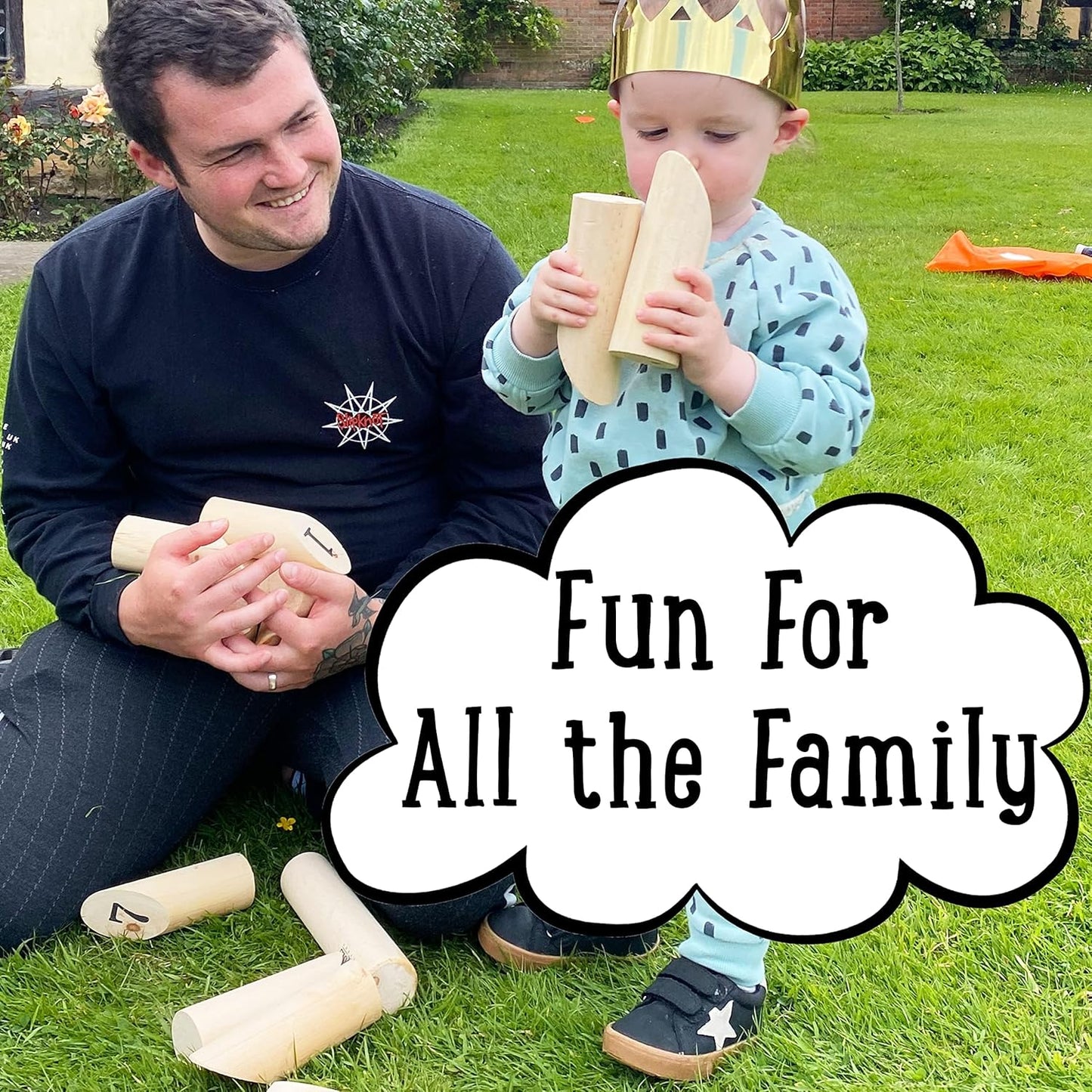 Jaques of London Skittles de madeira | Jogos de arremesso | Jogo de Skittles para jardins | Jogos ao ar livre para adultos e crianças | Desde 1795