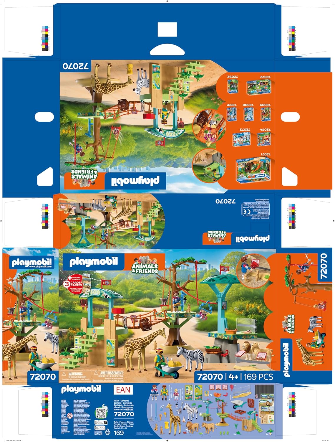 Playmobil | Animais e Amigos | Parque de Escalada Selvagem do Zoológico | 3 plataformas com teleférico e ponte pênsil | brinquedo infantil para crianças a partir de 4 anos | 72070
