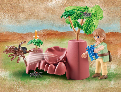 Playmobil 71627 Wiltopia: Spider Rocks, incluindo uma tarântula e duas pequenas aranhas, feitas de mais de 80% de material reciclado e de base biológica, conjuntos de jogos detalhados adequados para crianças a partir de 4 anos