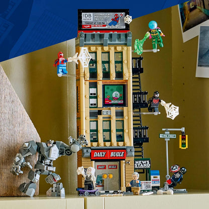 LEGO | Marvel Homem-Aranha vs. Mysterio: Prédio do Clarim Diário - Brinquedo de Super-Herói com Figura de Ação Mecânica e 7 Minifiguras - Presente de Aniversário para Meninos a partir de 10 Anos e Fãs do Filme - 76342