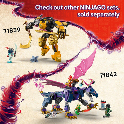 LEGO Conjunto de Corrida de Motocicleta NINJAGO Kai - 2 Brinquedos de Moto Ninja com Rodas Giratórias e 2 Minifiguras com Acessórios de Armas - Presente para Meninos a partir de 6 Anos e Fãs de Dragons Rising - 71838