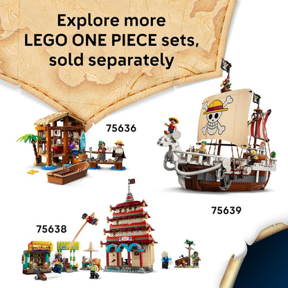 LEGO ONE PIECE Tenda de Circo do Buggy, o Palhaço - Brinquedo Interativo com 4 Minifiguras, incluindo Luffy, Nami e Zoro, além de 2 Cartazes de Procurado - Presente de Anime para Meninos, Meninas e Fãs a partir de 8 Anos - 75637