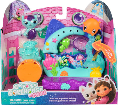 Gabby's Dollhouse: O Filme, Varanda do Aquário do Mercat, com Figura de Brinquedo e acessórios para casa de bonecas, Brinquedos Infantis para Meninas e Meninos a partir de 3 Anos