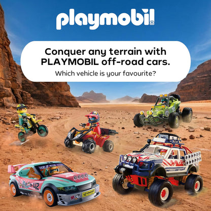 Playmobil | Carros | Caminhonete Off-road | Veículo off-road com guincho e pranchas de tração | carrinho de brinquedo para crianças a partir de 4 anos | 72061