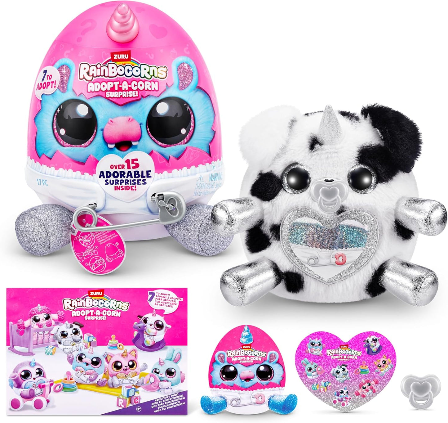 Adote um milho surpresa dálmata (Nino) da ZURU, mais de 15 surpresas, pelúcia colecionável, bebê, ovos surpresa para meninas e crianças a partir de 3 anos (dálmata)