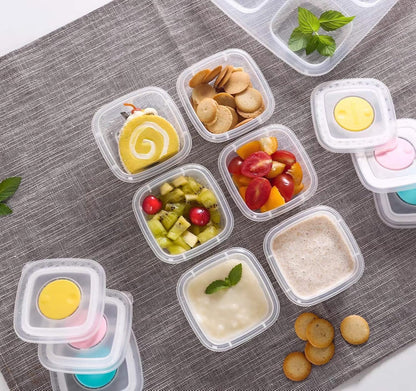 PandaEar Conjunto de 12 Potes Plásticos para Alimentos e Lanches Infantis com Tampas, Livres de BPA, Seguros para Freezer e Lava-louças.