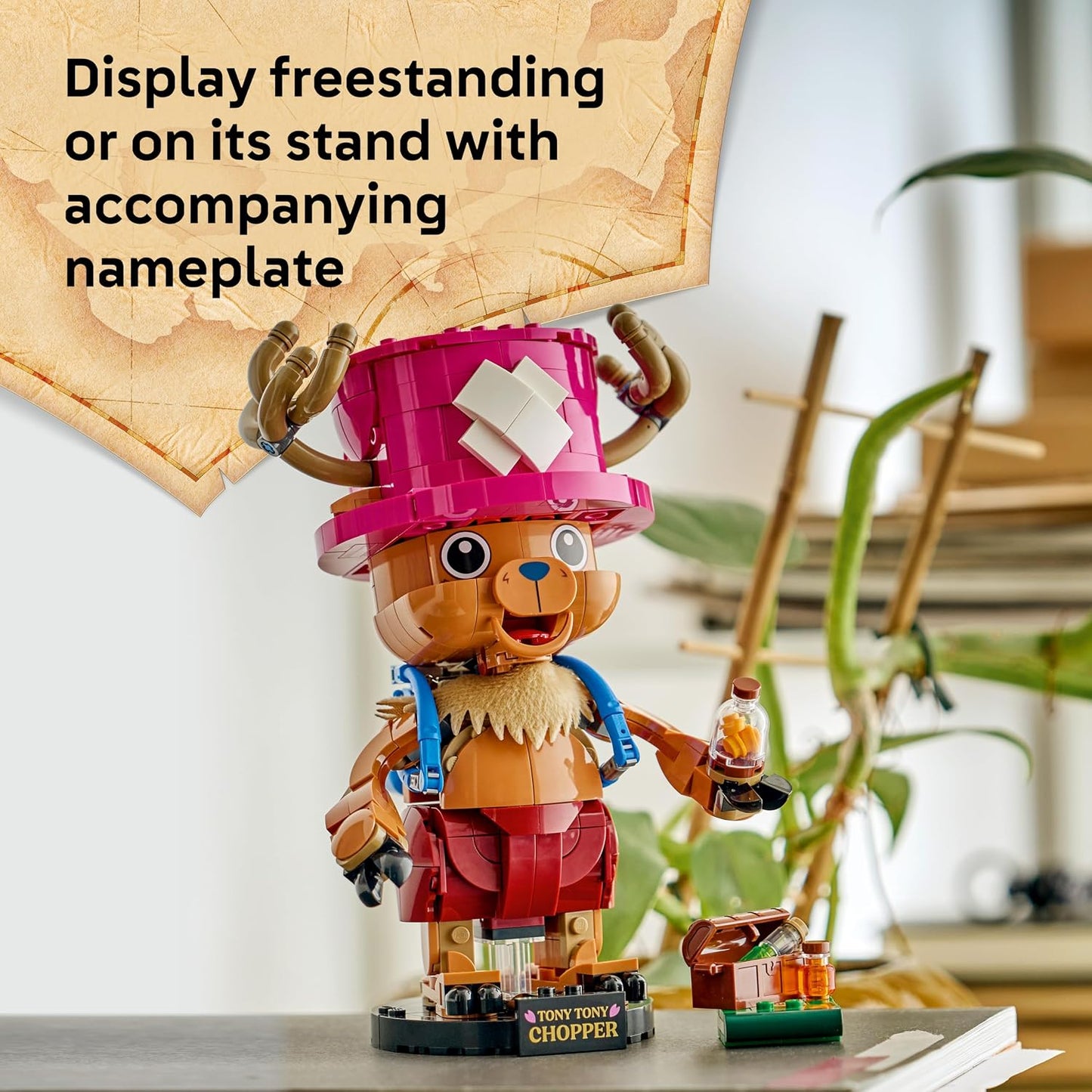 LEGO Figura ONE PIECE Tony Tony Chopper – Brinquedo colecionável com acessórios (incluindo uma Rumble Ball) – Ideia de decoração fofa para mesa ou quarto – Presente para meninos, meninas e fãs a partir de 9 anos – 75643