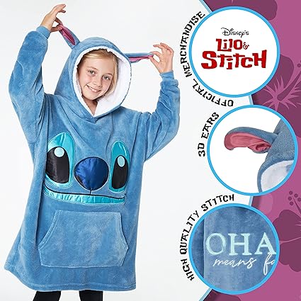 Disney Hoodies para meninas meninos, cobertor de moletom grande para crianças, presentes de ponto de Minnie Mickey