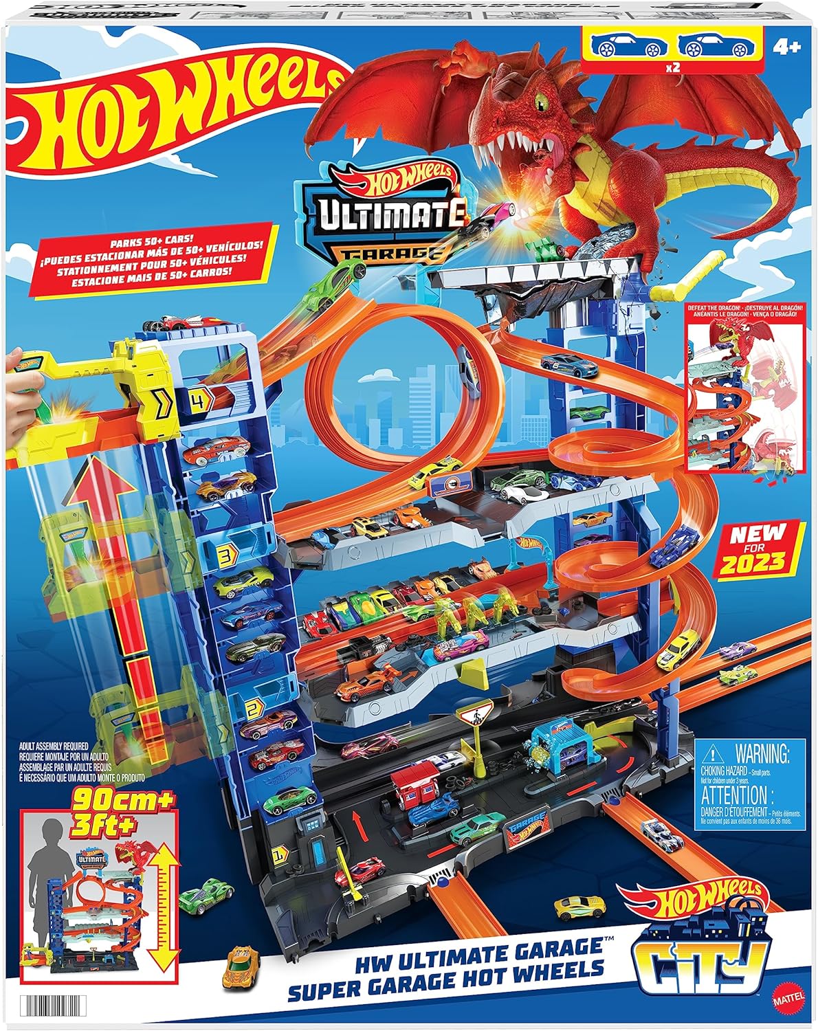 Hot Wheels Ultimate Garage City Playset com pista de corrida